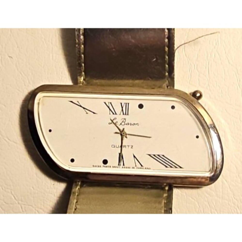 Women’s Quartz Asymmetrical Dress Watch, Silver Leather Strap, White Dial